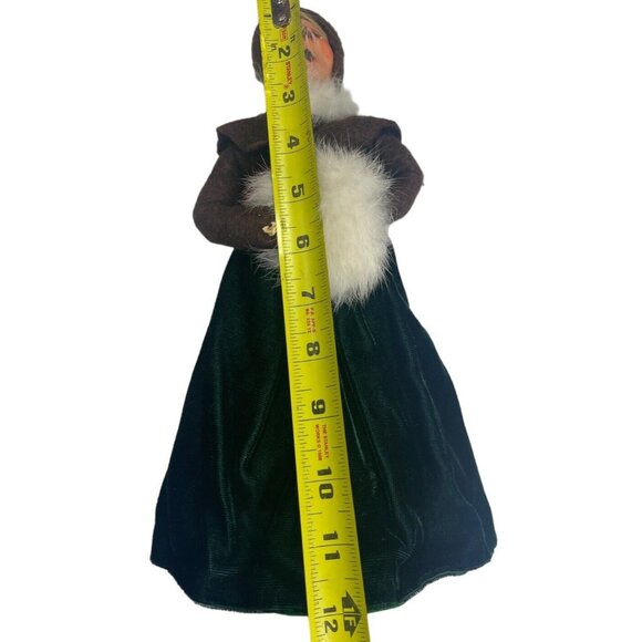 Vintage Paper Mache Old Lady Christmas Choir Singer 11.25 in H. - Picture 8 of 9